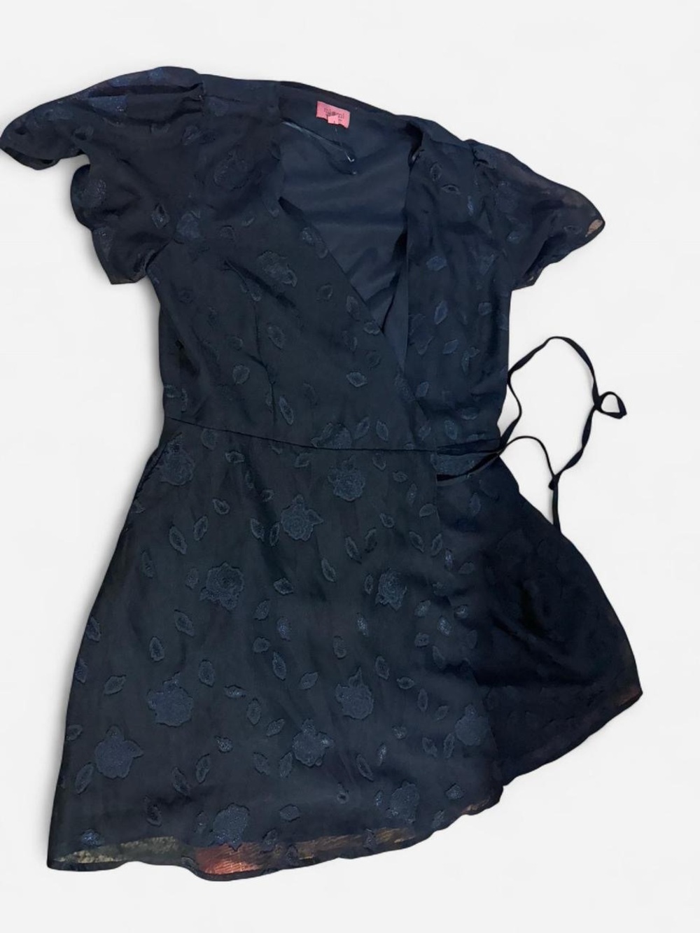 Navy Dress Floral Wrap Dress